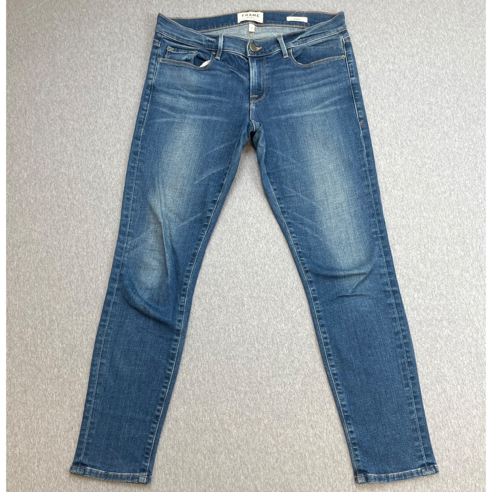 Frame Denim Jeans Womens 27 Blue Cotton Blend Stretch Le Garcon Boyfriend